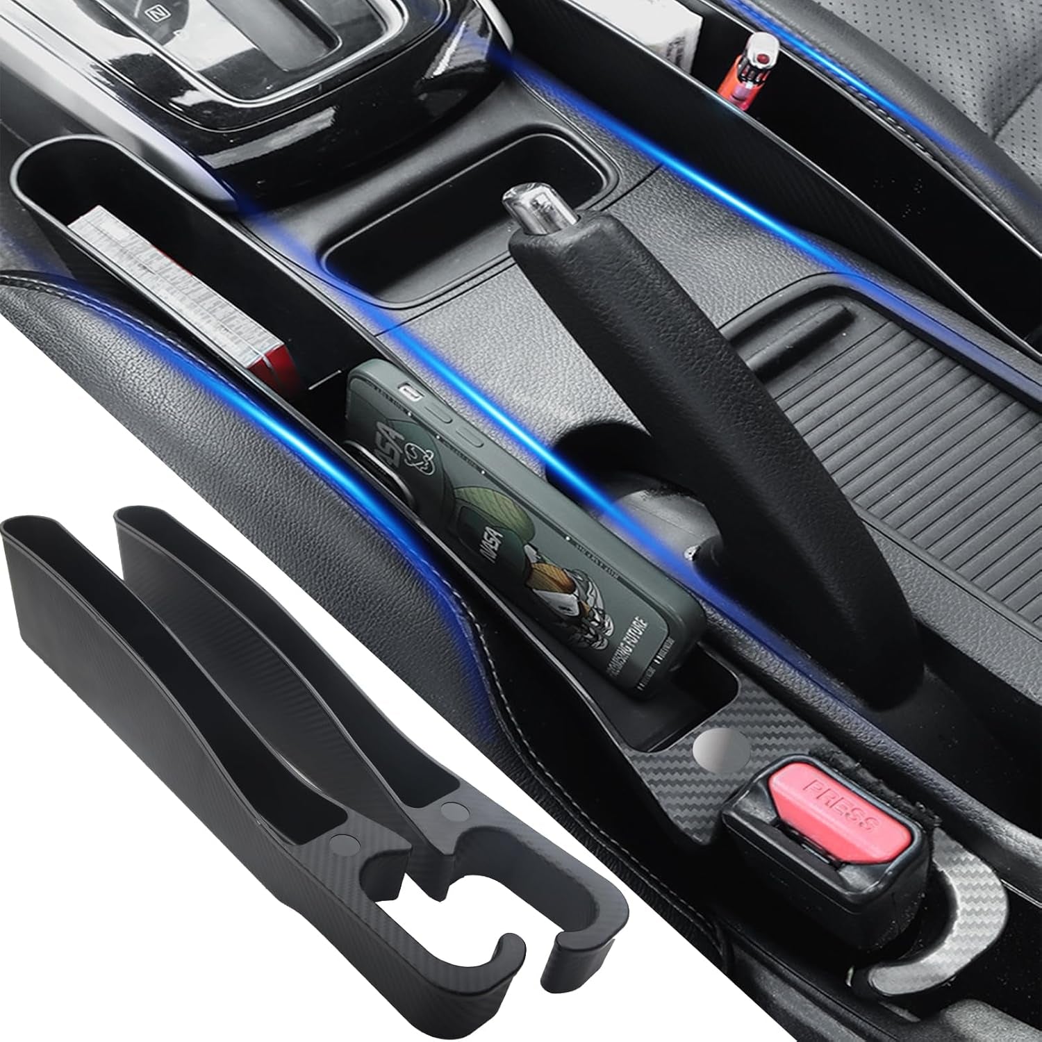 Car Seat Gap Filler Set of 2,Seat Gap Organizer, No Drop Seat Guard,Car Seat Accessories,Drop Seat Gap Fillers between Seat and Console Stop Things from Dropping