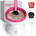 Makeup Brush Cleaner Machine-Professional Electric Make up Brushes Cleaner Cleanser Solution for Kabuki Foundation Liquid Powder Face Makeup Self Tanner Brush,Gifts for Women Stocking Stuffers | Professional Make up Brush Cleaner Cleanser Machine, Silicone Ridges Easily Remove Makeup Residue, Use with Brush Solution