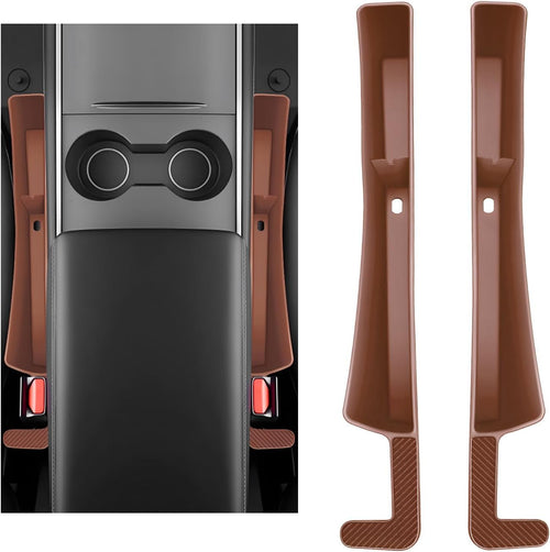 2PCS Car Seat Gap Filler, Automotive Seat Organizer Fill the Gap between Seat and Console, Universal Car Gap Seat Storage for Phone Wallets and Keys, Car Accessories (Brown)